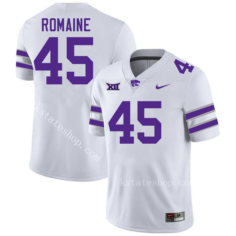 Austin Romaine Kansas State Jersey,Kansas State Wildcats #45 Austin Romaine Jersey Youth-White